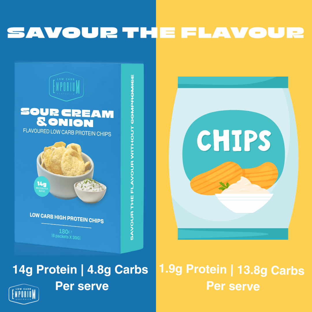 Low Carb Emporium Low Carb Protein Chips - Sour Cream & Onion Flavour (6 x 30g)