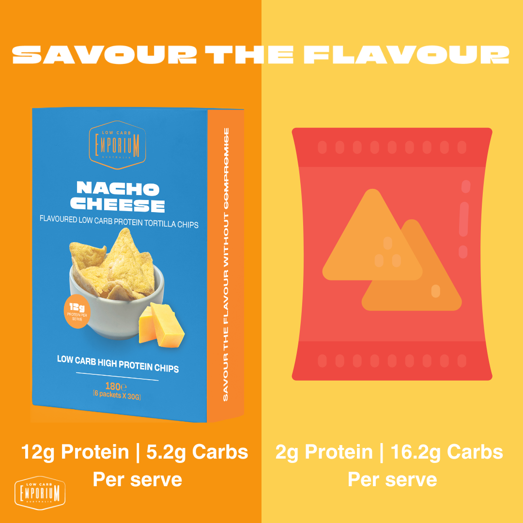 Low Carb Emporium Low Carb Protein Chips - Nacho Cheese Flavour (6 x 30g)