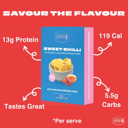 Low Carb Emporium Low Carb Protein Chips - Sweet Chilli Flavour (6 x 30g)