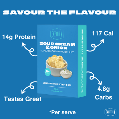 Low Carb Emporium Low Carb Protein Chips - Sour Cream & Onion Flavour (6 x 30g)