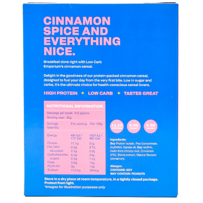 Low Carb Emporium Low Carb Protein Cereal - Cinnamon Flavour - 250g