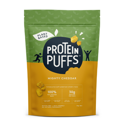 Protein Puffs - Plant Based - Mighty Cheddar Protein Snack 