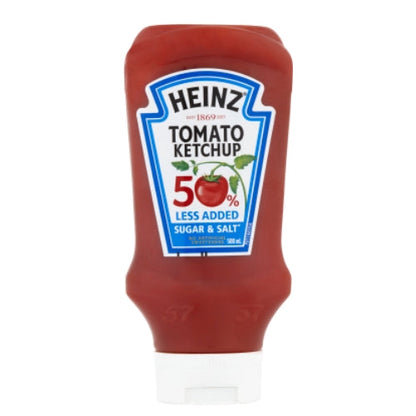 HEINZ® KETCHUP TOMATO SAUCE 50% LESS ADDED SUGAR & SALT* 500ML