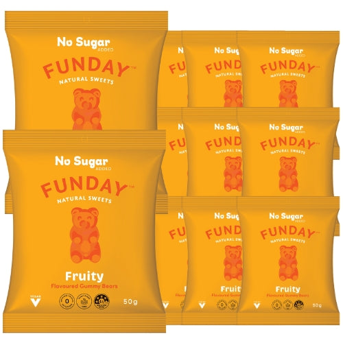 BULK Funday Fruity Vegan Gummy Bears - 50g x 12