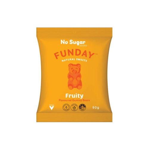 BULK Funday Fruity Vegan Gummy Bears - 50g x 12