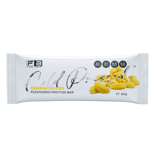 FIBRE BOOST Cold Pressed Protein Bar - Banana Lollies Flavour 60g