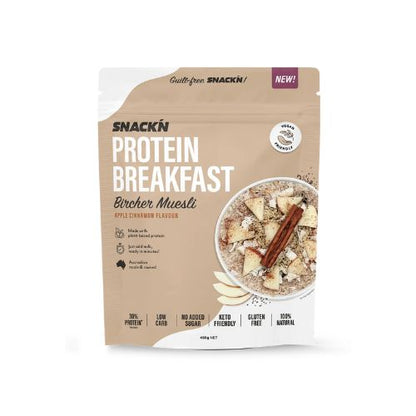 Snackn' Protein Breakfast Bircher Muesli Apple Cinammon Flavour - 450g (15 serve