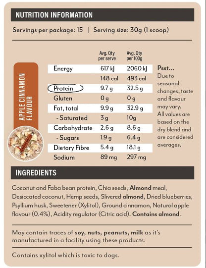 Snackn' Protein Breakfast Bircher Muesli Apple Cinammon Flavour - 450g