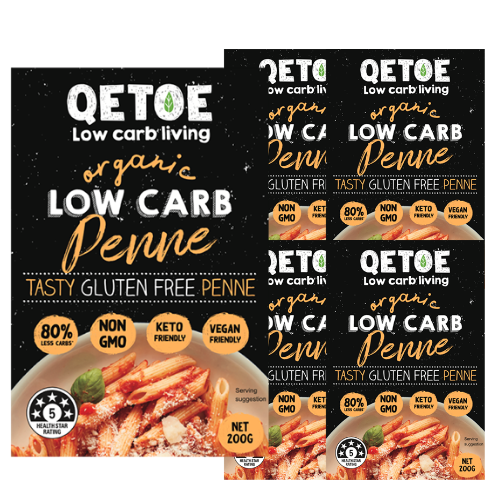 BULK Qetoe Organic Low Carb Penne - 200gm x 5 (case)