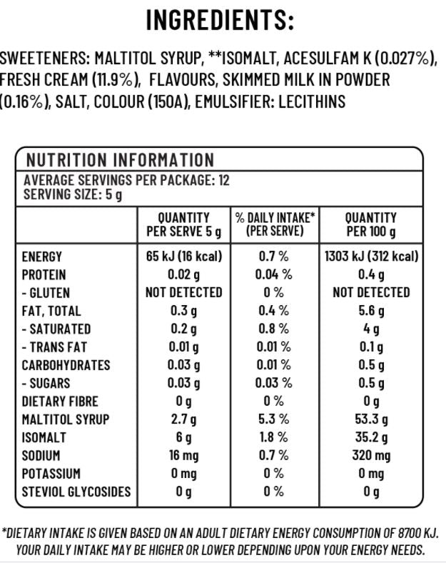 SUGARLESS CONFECTIONERY CO Hard Boiled Candy - Butterscotch -70g