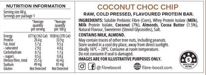 FIBRE BOOST Cold Pressed Protein Bar - Coconut Choc Chip Flavour 60g