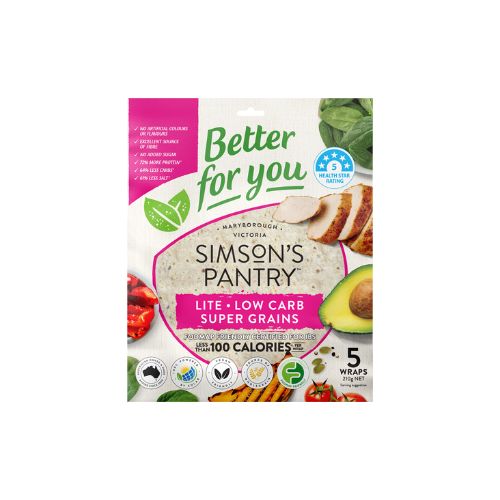 Simson's Pantry Lite Low Carb Super Grains Wrap - 5 warps 225g