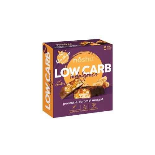 Noshu Low Carb Indulgence Peanut & Caramel Nougat Bars 5 bars - 160g