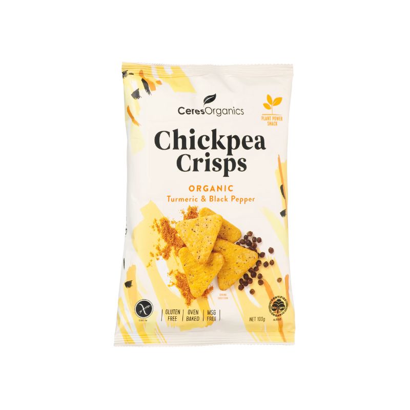 Ceres Organics Chickpea Crisps Organic Tumeric & Black Pepper - 100g